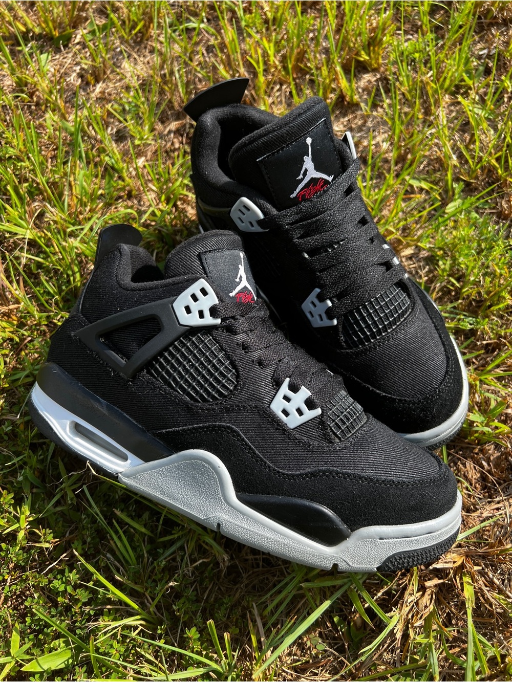 CLEAN Air Jordan size 6 Mens IV 4 Retro Black Canvas Shoes